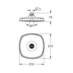 Grohe Grandera 210 Tepe Duşu, 1 Akışlı, 22x22 cm - Teknik Çizim