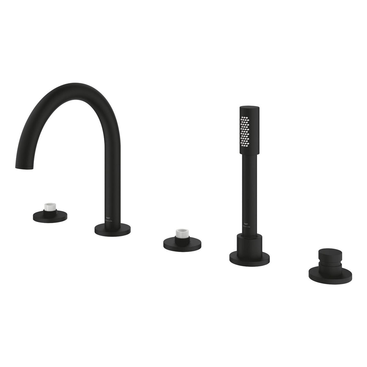 Grohe Atrio Private Collection 5 Delikli Ankastre Küvet Bataryası (Sıva Üstü Grubu), Hayalet Siyah - Ürün Görseli