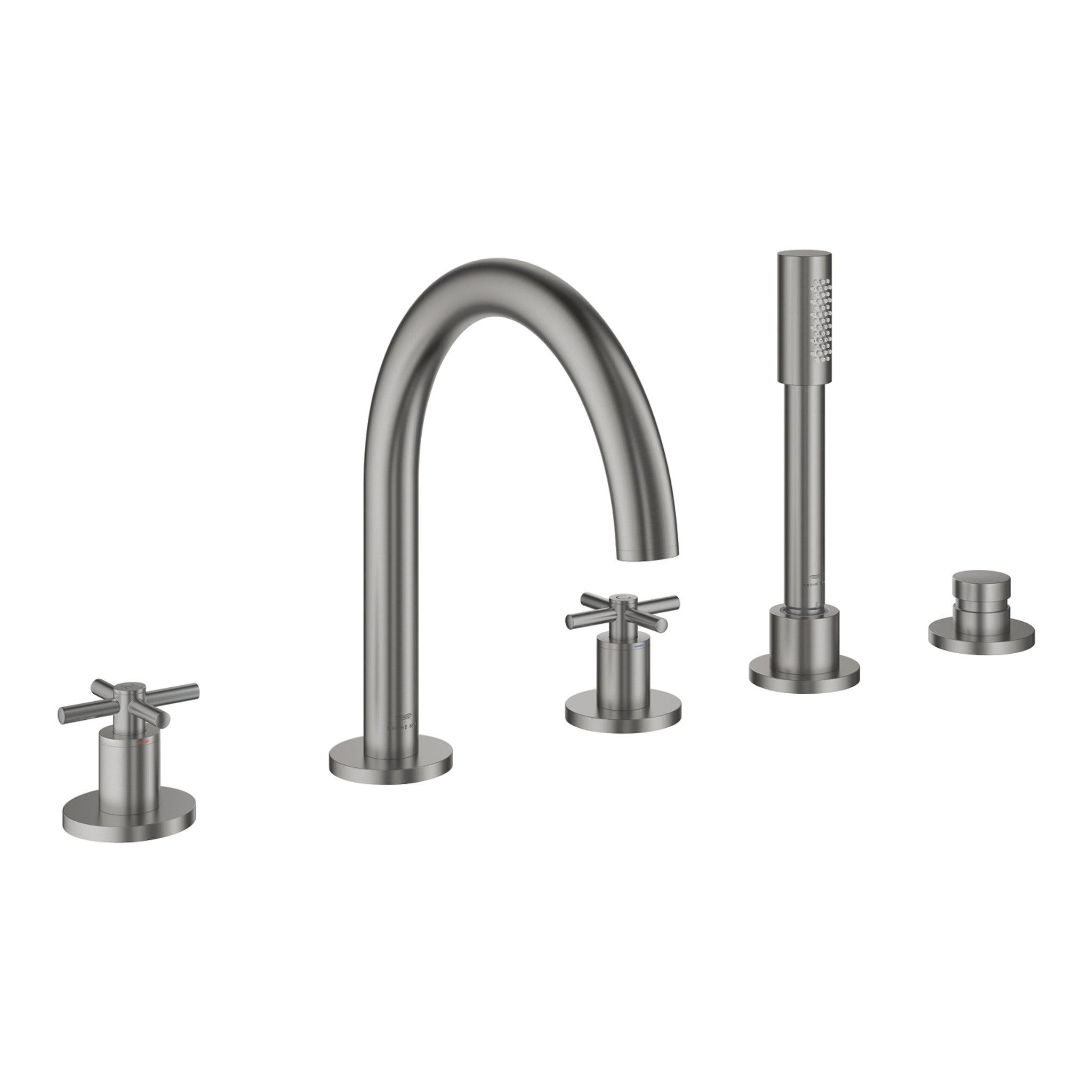 Grohe Atrio 5 Delikli Ankastre Küvet Bataryası (Sıva Üstü Grubu), Paslanmaz Çelik - Ürün Görseli