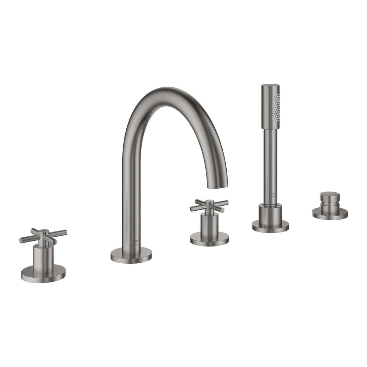 Grohe Atrio 5 Delikli Ankastre Küvet Bataryası (Sıva Üstü Grubu), Paslanmaz Çelik - Ürün Görseli