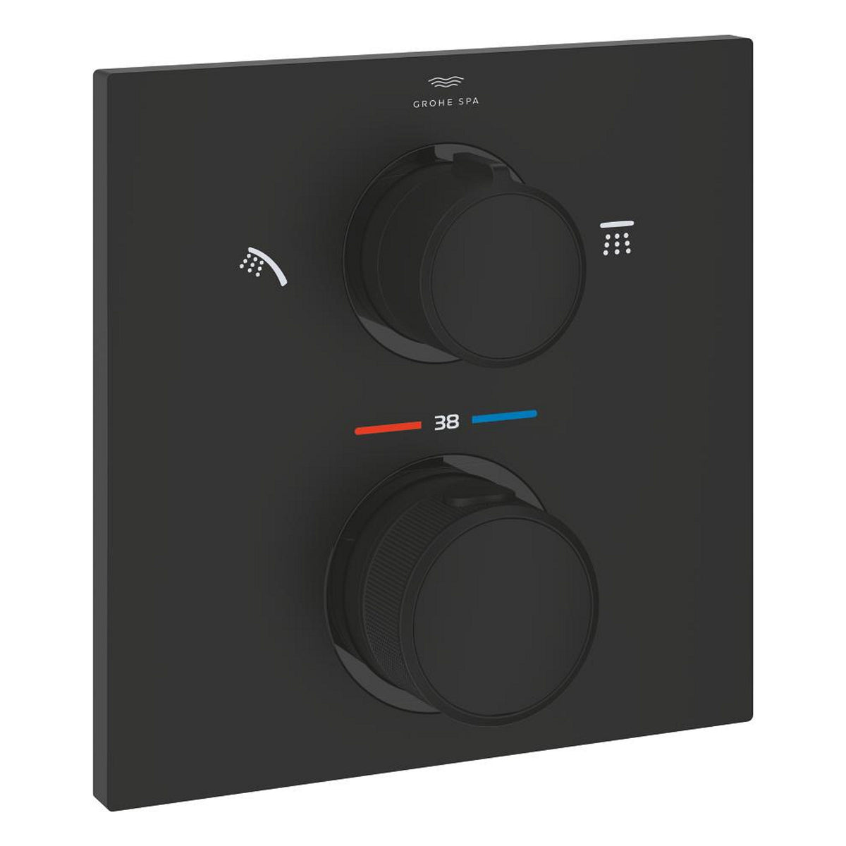 Grohe Allure Termostatik Ankastre Banyo ve Duş Bataryası (Sıva Üstü Grubu), 2 Yollu, Hayalet Siyah - Ürün Görseli