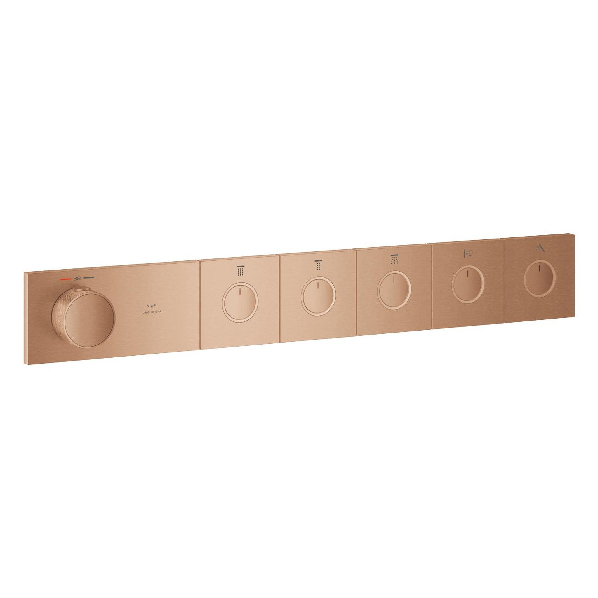 Grohe Grohtherm Aqua Tiles SmartControl Termostatik Ankastre Banyo Bataryası, 5 Çıkışlı, Fırçalı Bakır (Sıva Üstü Grubu) - Ürün Görseli