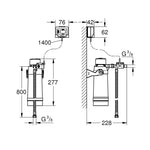Grohe Blue UltraSafe Filtre Başlangıç Seti - Teknik Çizim