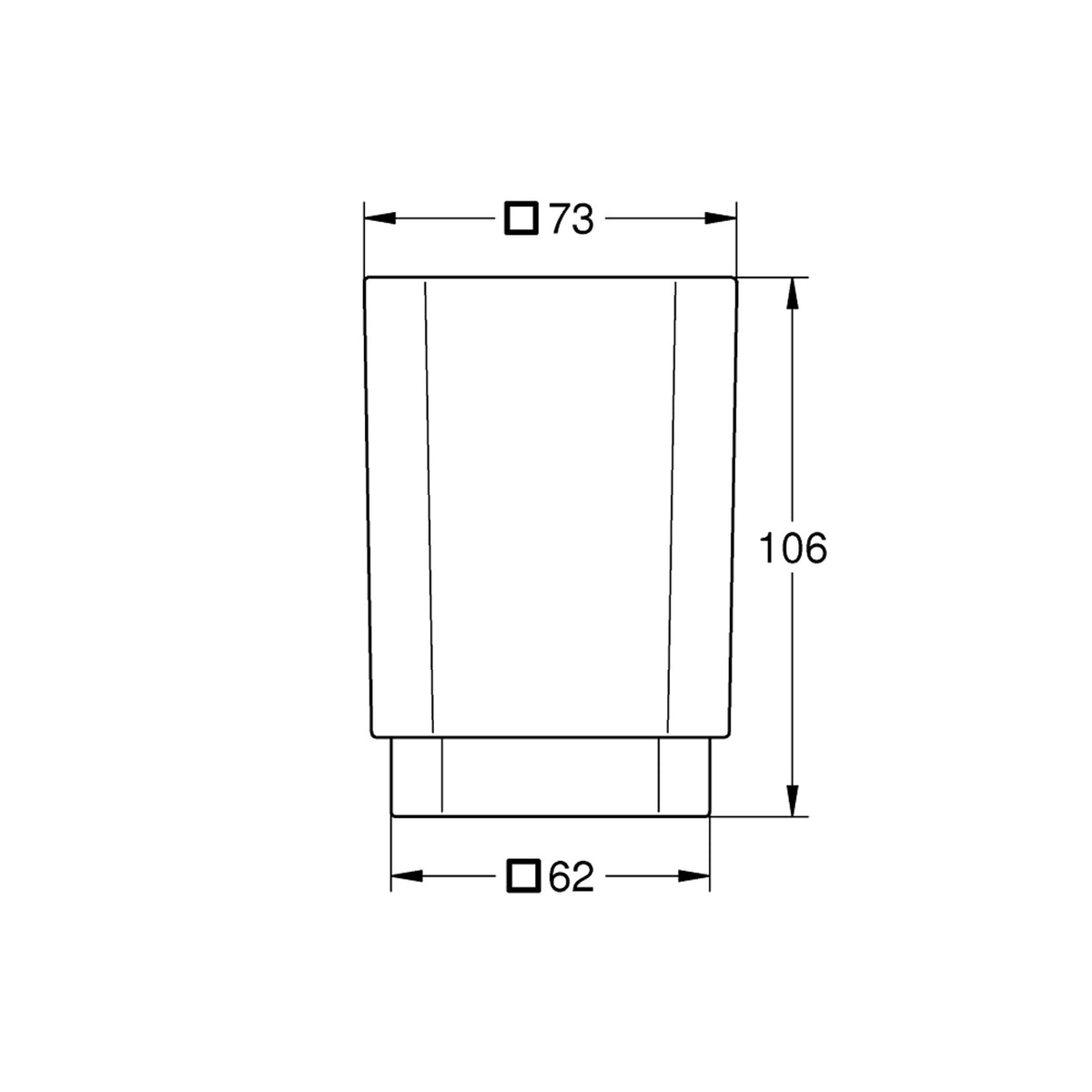Grohe Selection Cube Diş Fırçalığı - Teknik Çizim