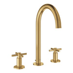 Grohe Atrio 3 Delikli Ankastre Lavabo Bataryası (4 Çubuklu Volan) L-Boy, Fırçalı Altın - Ürün Görseli