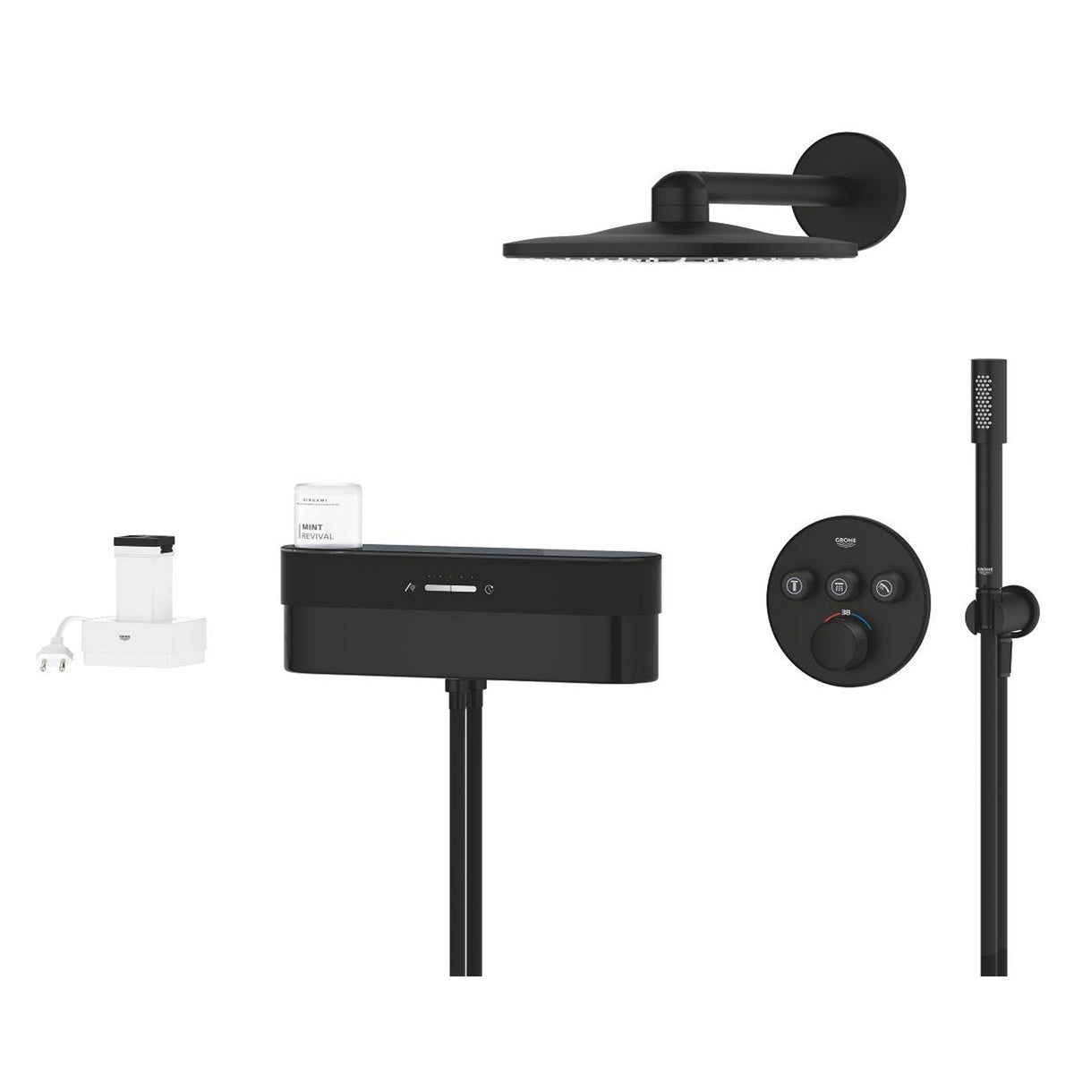 Grohe Purefoam SmartControl Ankastre Duş Seti, Hayalet Siyah (Su ve Sabun Püskürtmeli El Duşu) - Ürün Görseli