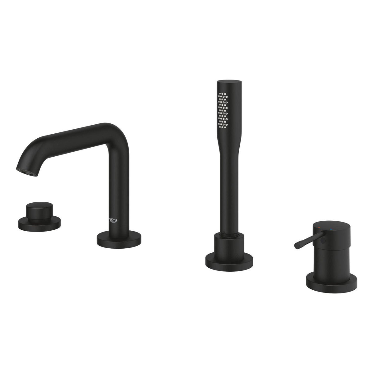 Grohe Essence Dört Delikli Ankastre Küvet Bataryası (Sıva Üstü Grubu), Hayalet Siyah - Ürün Görseli