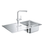 Grohe Minta El Duşlu Mutfak Bataryası ve Eviye Seti (Sağ-Sol Damlalıklı, 86x50 cm) - Ürün Görseli