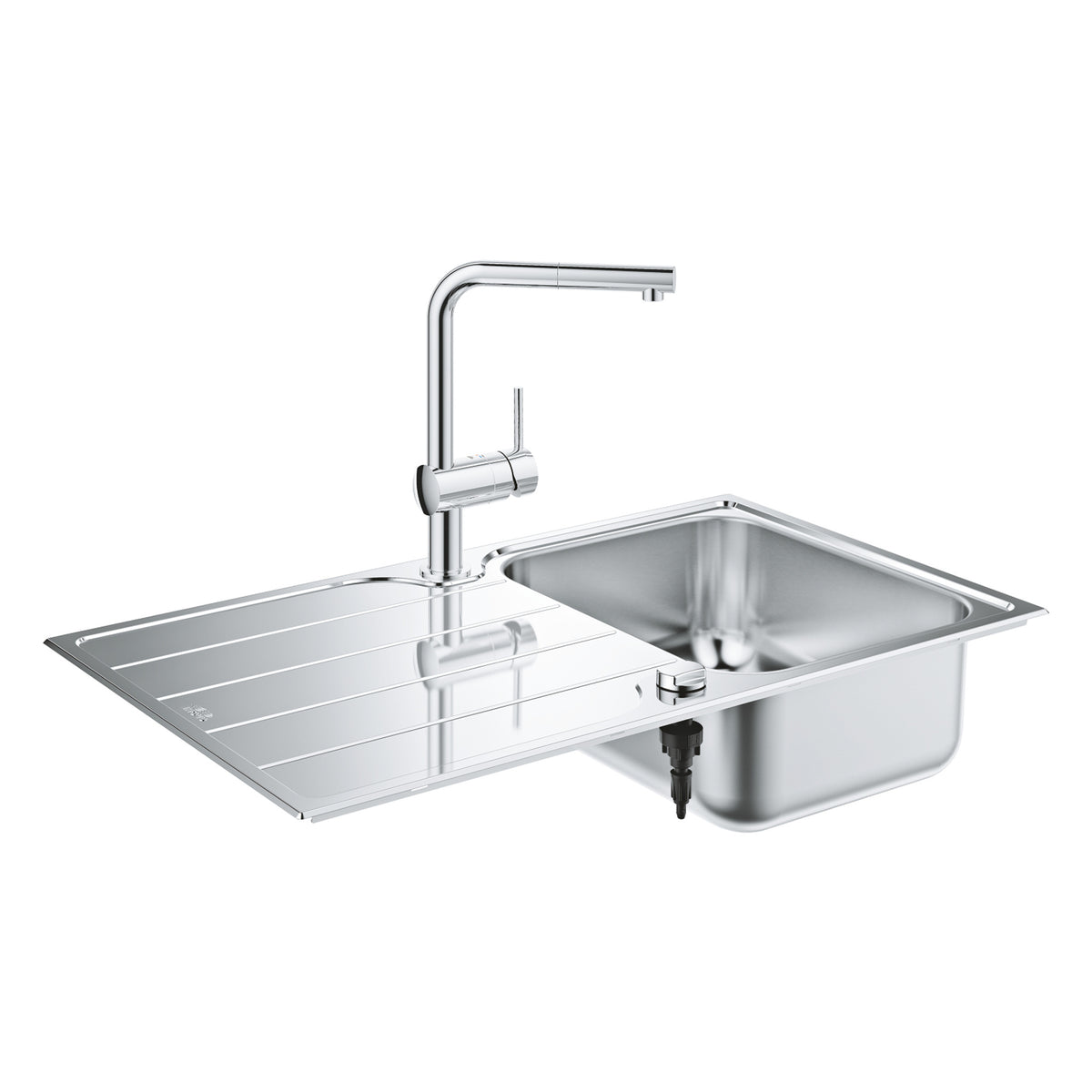 Grohe Minta El Duşlu Mutfak Bataryası ve Eviye Seti (Sağ-Sol Damlalıklı, 86x50 cm) - Ürün Görseli