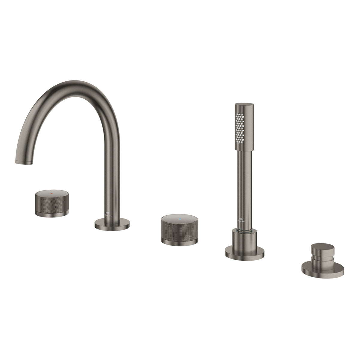 Grohe Atrio Private Collection 5 Delikli Ankastre Küvet Bataryası (Sıva Üstü Grubu), Fırçalı Sert Grafit - Ürün Görseli