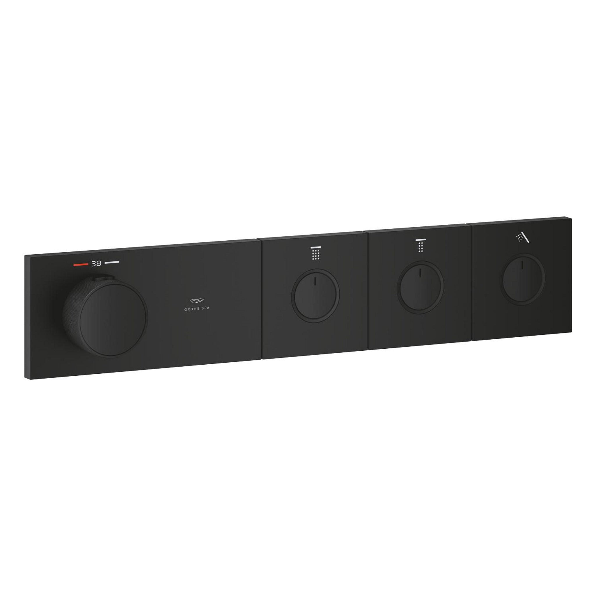 Grohe Grohtherm Aqua Tiles SmartControl Termostatik Ankastre Banyo Bataryası, 3 Çıkışlı, Hayalet Siyah (Sıva Üstü Grubu) - Ürün Görseli