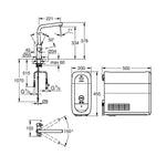 Grohe Blue Home Arıtmalı İçme Suyu ve Soda Yapan Eviye Bataryası - Teknik Çizim