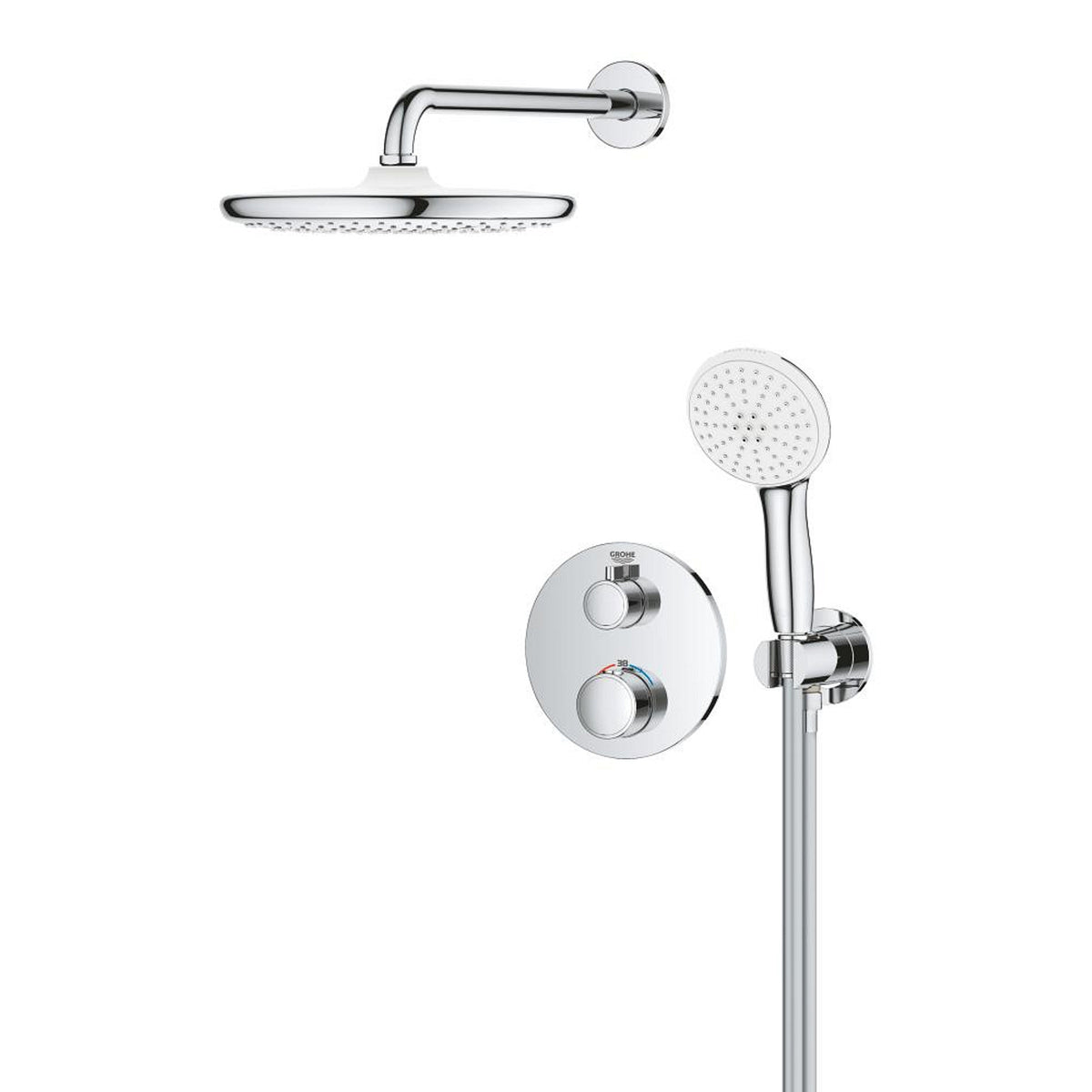 Grohe Grohtherm Termostatik Ankastre Banyo Bataryası, Tepe ve El Duşu Seti - Ürün Görseli