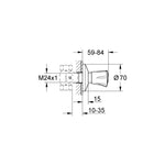 Grohe Costa L Ankastre Stop Valf (Sıva Üstü Grubu) - Teknik Çizim