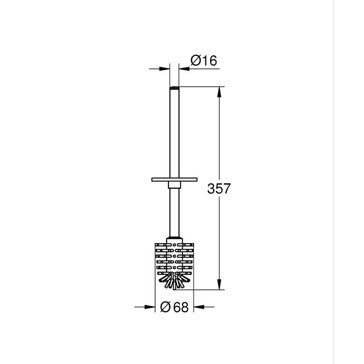 Grohe Selection Cube Yedek Tuvalet Fırçalığı - Teknik Çizim