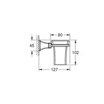 Grohe Grandera Diş Fırçalığı, Krom - Teknik Çizim