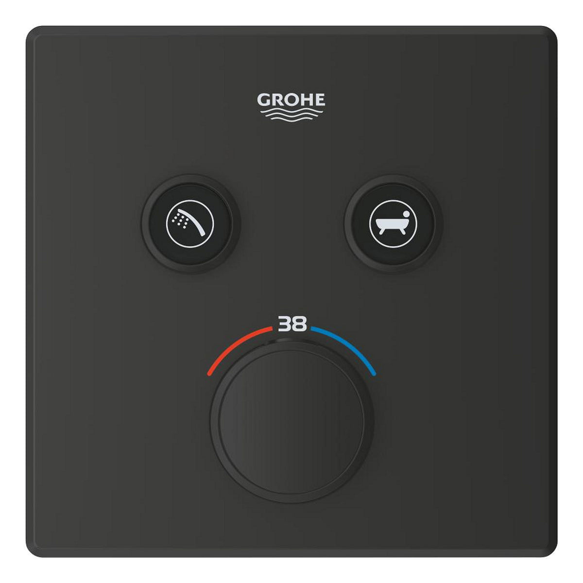 Grohe Grohtherm SmartControl Akış Kontrollü Ankastre Termostatik Banyo Bataryası (2 Yollu, Sıva Üstü Grubu), Mat Siyah - Ürün Görseli