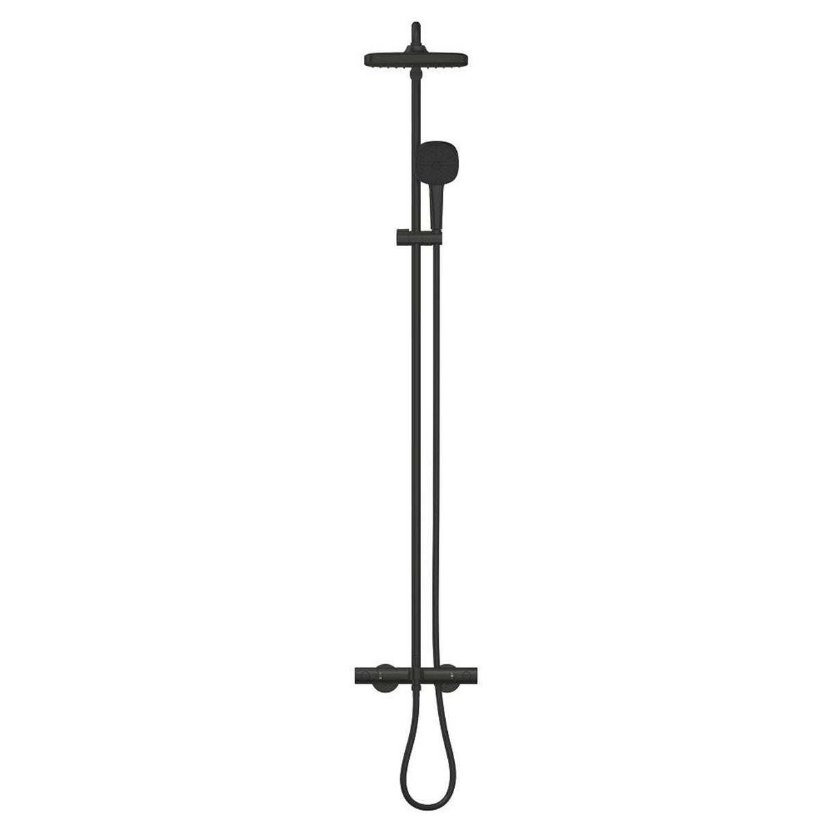 Grohe Tempesta System 250 Cube Duvara Monte Termostatik Banyo Bataryalı Duş Kolonu, Mat Siyah - Ürün Görseli