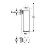 Grohe Essentials Tuvalet Fırçalığı - Teknik Çizim