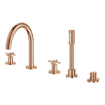 Grohe Atrio 5 Delikli Ankastre Küvet Bataryası (Sıva Üstü Grubu), Bakır - Ürün Görseli