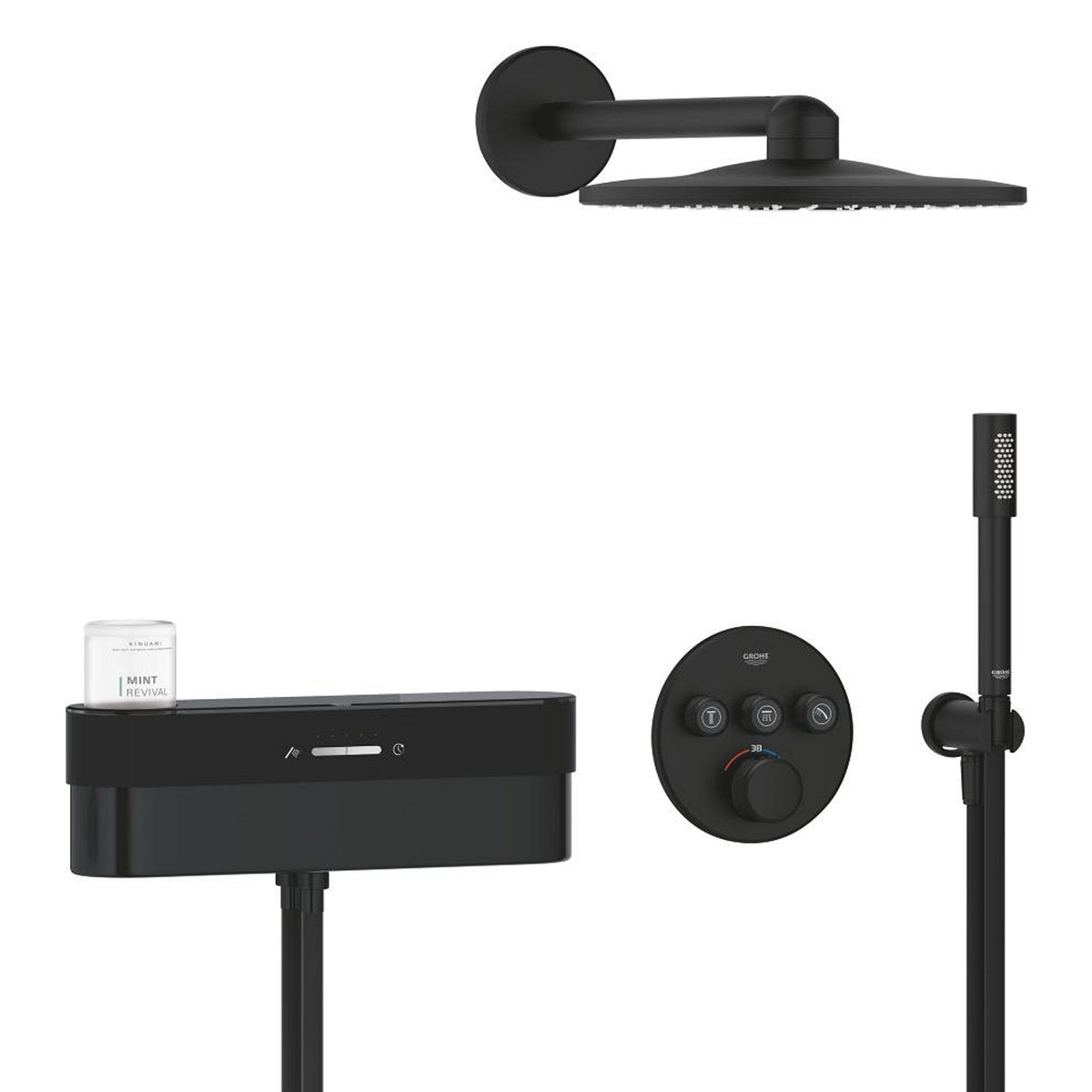 Grohe Purefoam SmartControl Ankastre Duş Seti, Hayalet Siyah (Su ve Sabun Püskürtmeli El Duşu) - Ürün Görseli
