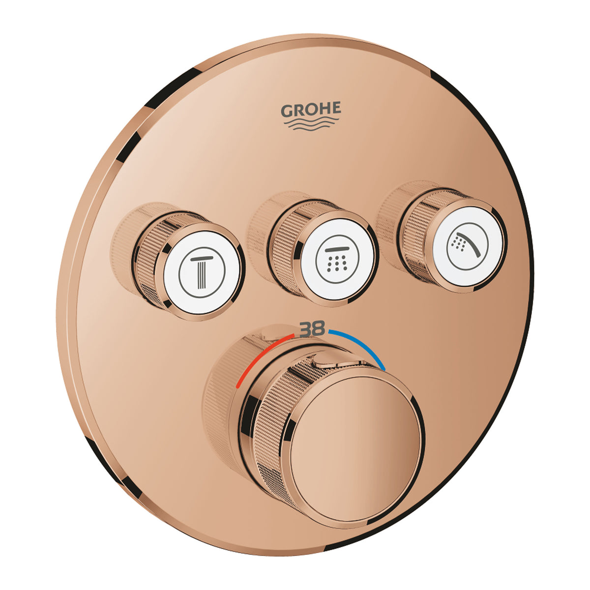 Grohe Grohtherm SmartControl Ankastre Termostatik Banyo/Duş Bataryası (Sıva Üstü Grubu), 3 Yollu, Bakır - Ürün Görseli