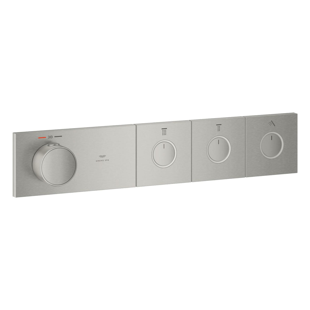 Grohe Grohtherm Aqua Tiles SmartControl Termostatik Ankastre Banyo Bataryası, 3 Çıkışlı, Paslanmaz Çelik (Sıva Üstü Grubu) - Ürün Görseli