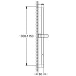 Grohe Tempesta Duş Sürgüsü, 1150 mm - Teknik Çizim