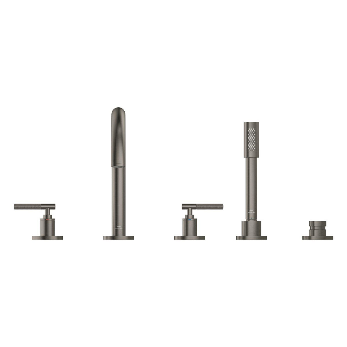 Grohe Atrio Private Collection 5 Delikli Ankastre Küvet Bataryası (Sıva Üstü Grubu), Fırçalı Sert Grafit - Ürün Görseli