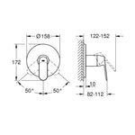 Grohe Eurocosmo Ankastre Duş Bataryası (Sıva Üstü Grubu) - Teknik Çizim