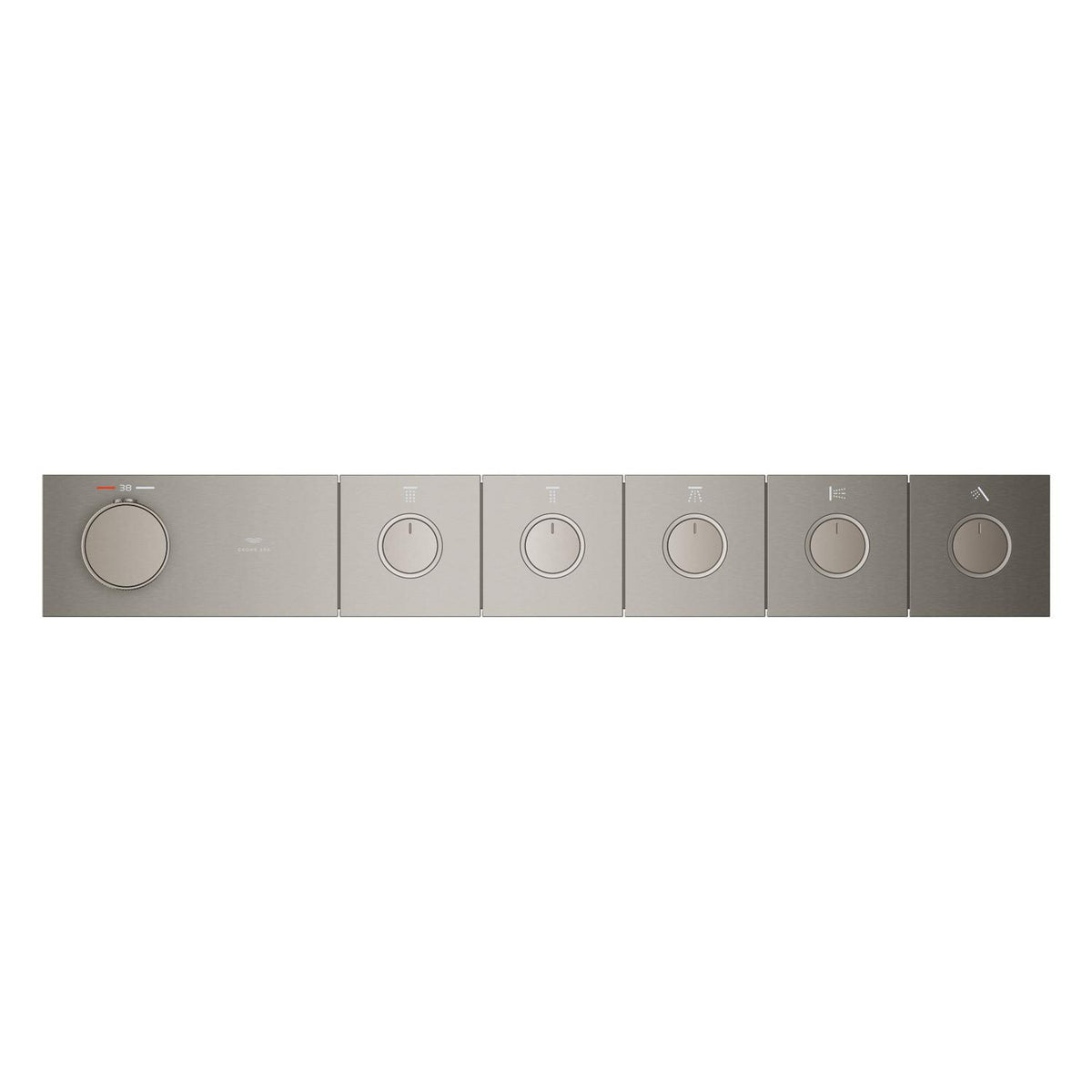 Grohe Grohtherm Aqua Tiles SmartControl Termostatik Ankastre Banyo Bataryası, 5 Çıkışlı, Fırçalı Sert Grafit (Sıva Üstü Grubu) - Ürün Görseli