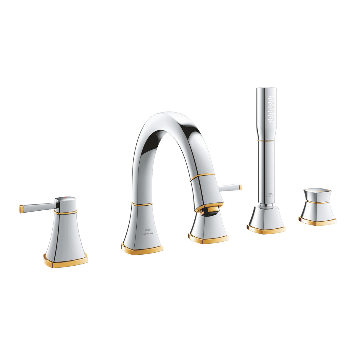 Grohe Grandera 5 Delikli Küvet Bataryası, Krom-Altın - Ürün Görseli