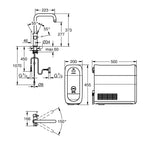 Grohe Blue Home Arıtmalı İçme Suyu ve Soda Yapan Eviye Bataryası - Teknik Çizim