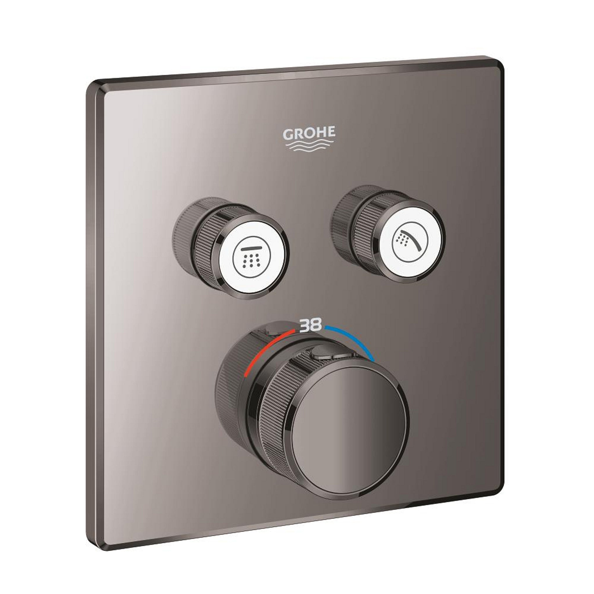 Grohe Grohtherm SmartControl Akış Kontrollü Ankastre Termostatik Banyo Bataryası (2 Yollu, Sıva Üstü Grubu), Sert Grafit - Ürün Görseli