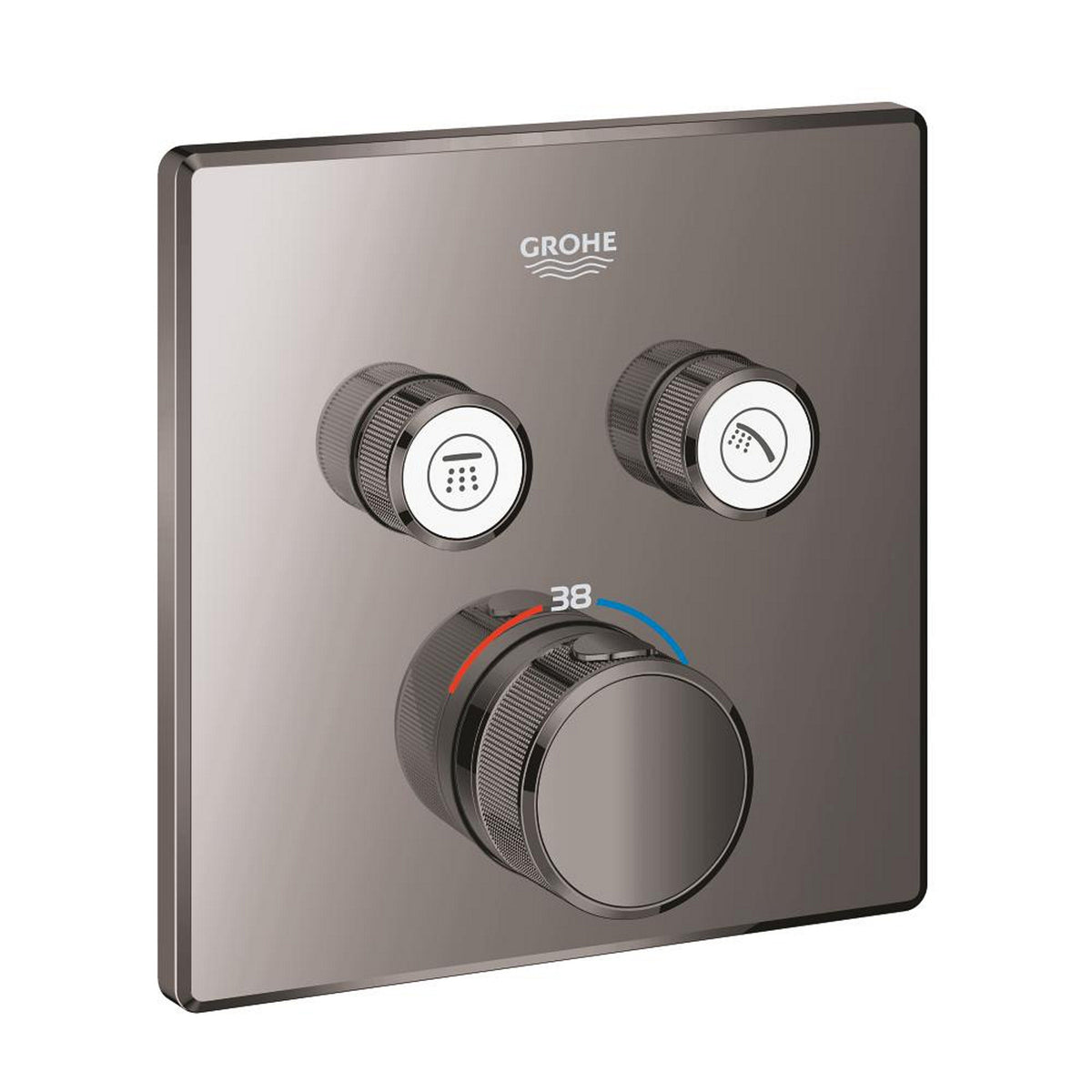 Grohe Grohtherm SmartControl Akış Kontrollü Ankastre Termostatik Banyo Bataryası (2 Yollu, Sıva Üstü Grubu), Sert Grafit - Ürün Görseli