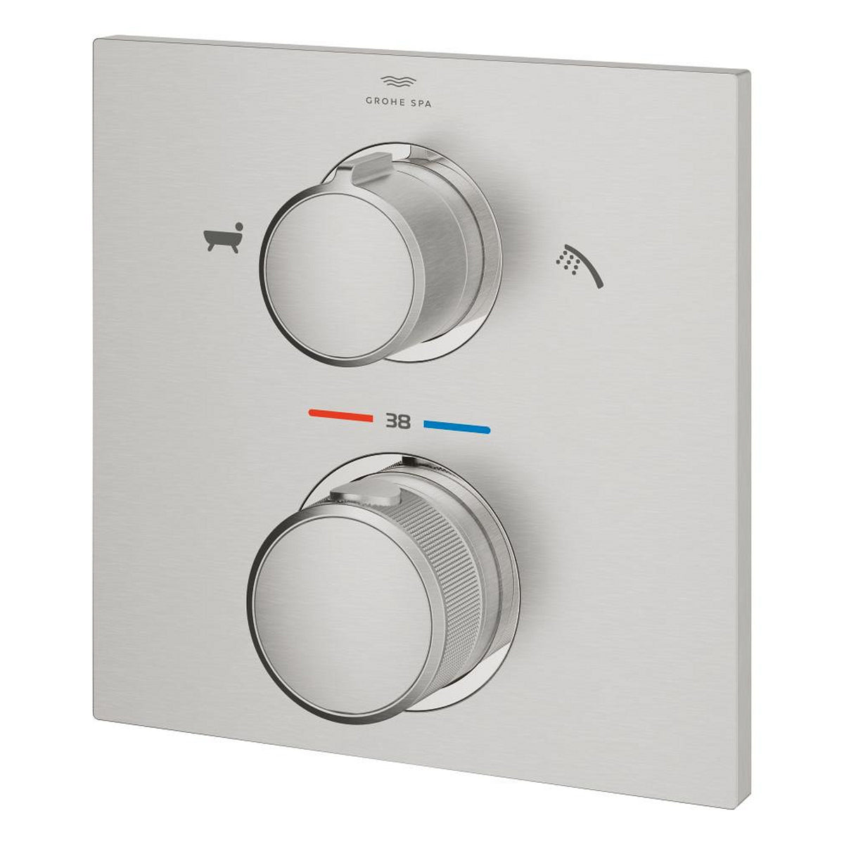 Grohe Allure Termostatik Ankastre Banyo ve Duş Bataryası (Sıva Üstü Grubu), 2 Yollu, Paslanmaz Çelik - Ürün Görseli