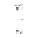 Grohe Silverflex Duş Hortumu, 125 cm, Altın - Teknik Çizim