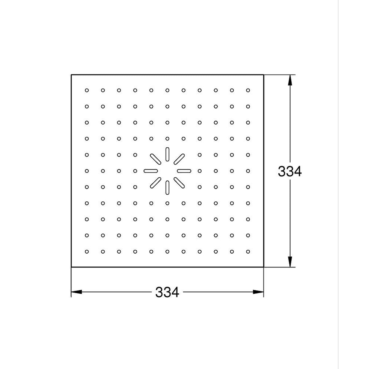 Grohe Rainshower Aqua Tiles Duo Ankastre Tepe Duşu, 2 Fonksiyonlu, Fırçalı Sert Grafit (Sıva Üstü Grubu) - Teknik Çizim