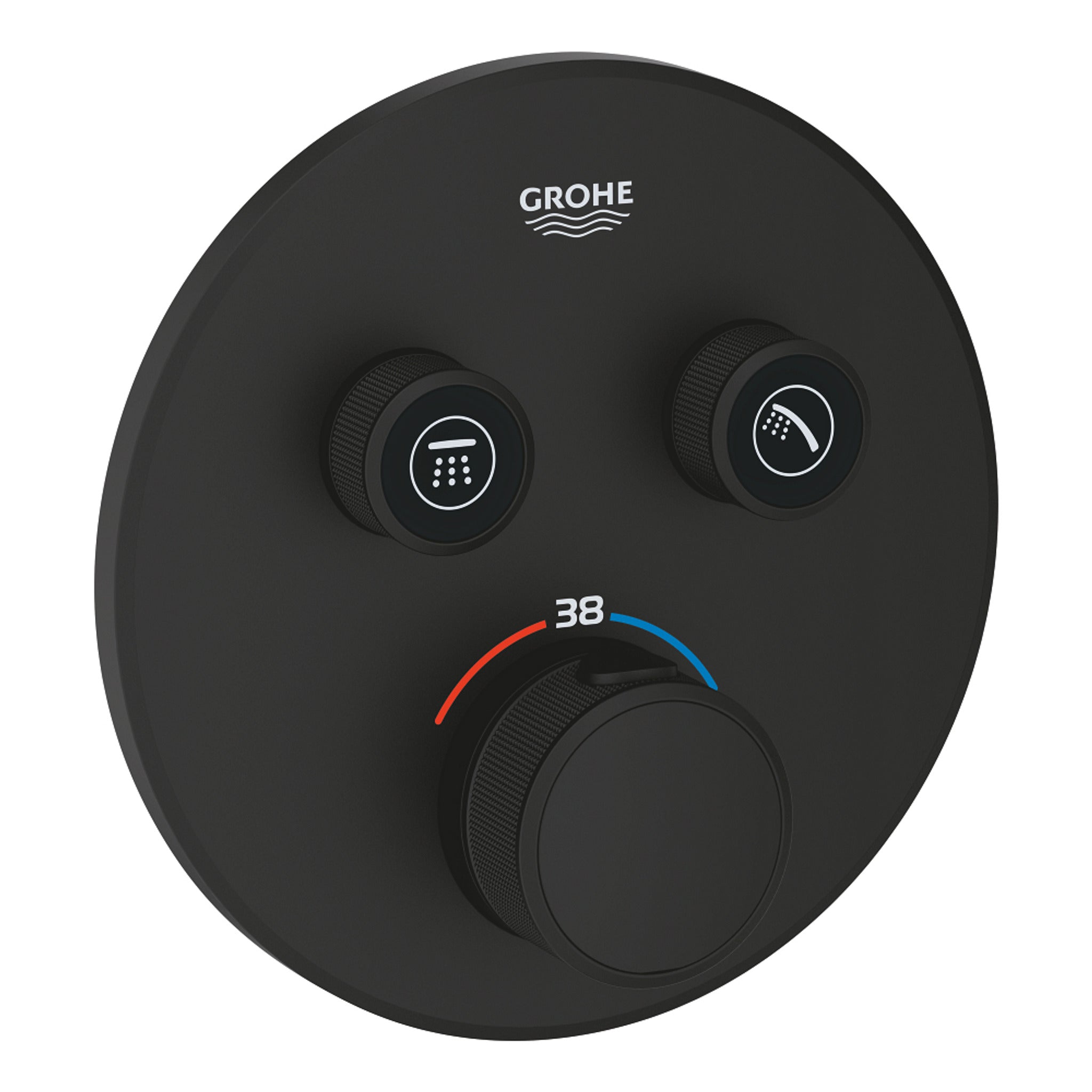 Grohe Grohtherm SmartControl Ankastre Termostatik Banyo/Duş Bataryası (Sıva Üstü Grubu), 2 Yollu, Hayalet Siyah - Ürün Görseli