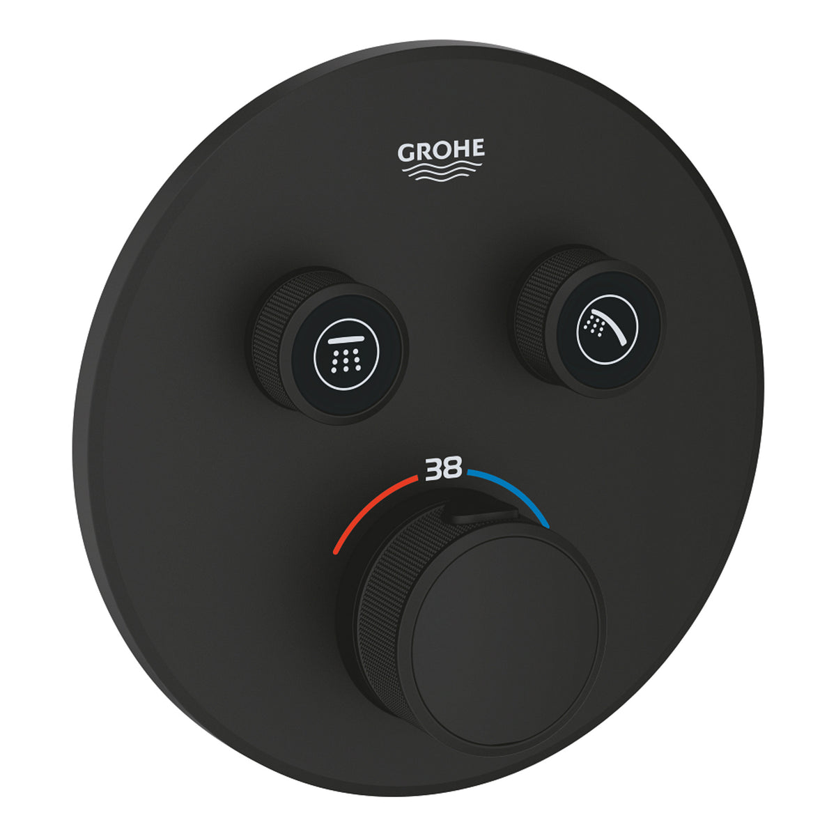 Grohe Grohtherm SmartControl Ankastre Termostatik Banyo/Duş Bataryası (Sıva Üstü Grubu), 2 Yollu, Hayalet Siyah - Ürün Görseli
