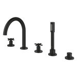 Grohe Atrio 5 Delikli Ankastre Küvet Bataryası (Sıva Üstü Grubu), Hayalet Siyah - Ürün Görseli