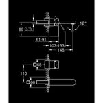 Grohe Plus Ankastre Lavabo Bataryası, (Sıva Üstü Grubu) M-Boy - Teknik Çizim