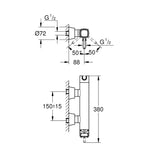 Grohe Grandera Duş Bataryası - Teknik Çizim