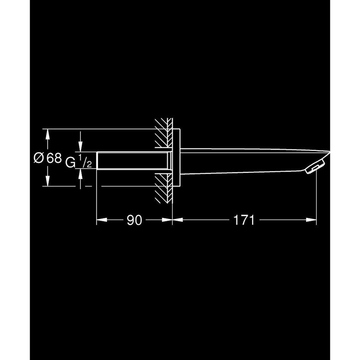 Grohe BauEdge Çıkış Ucu - Teknik Çizim