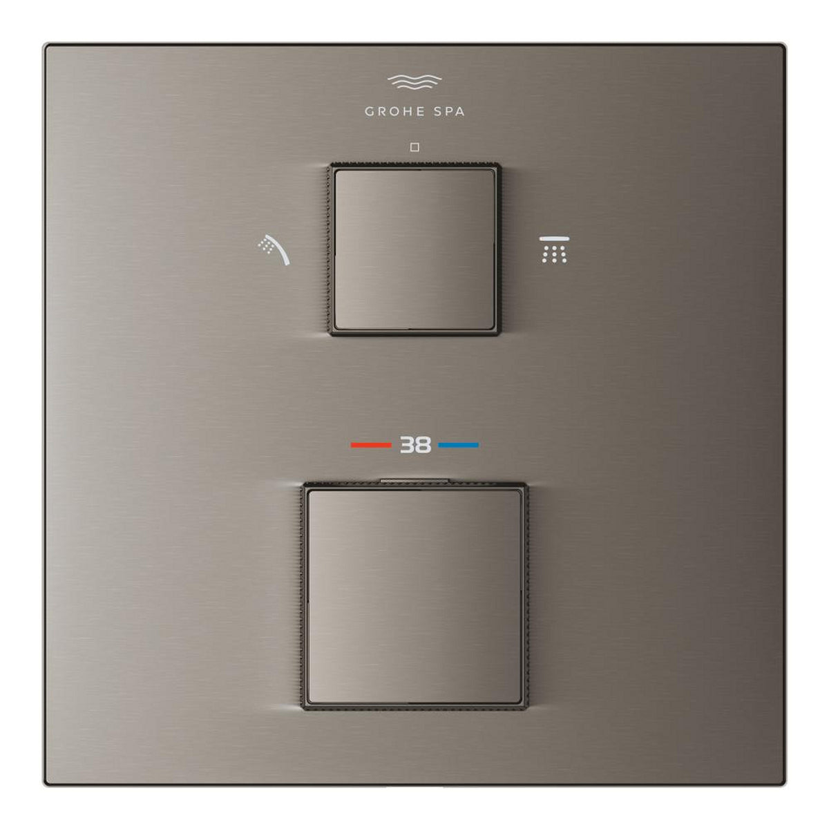 Grohe Allure Brilliant Private Collection Ankastre Termostatik Banyo Bataryası (2 Yollu, Sıva Üstü Grubu), Fırçalı Sert Grafit - Ürün Görseli