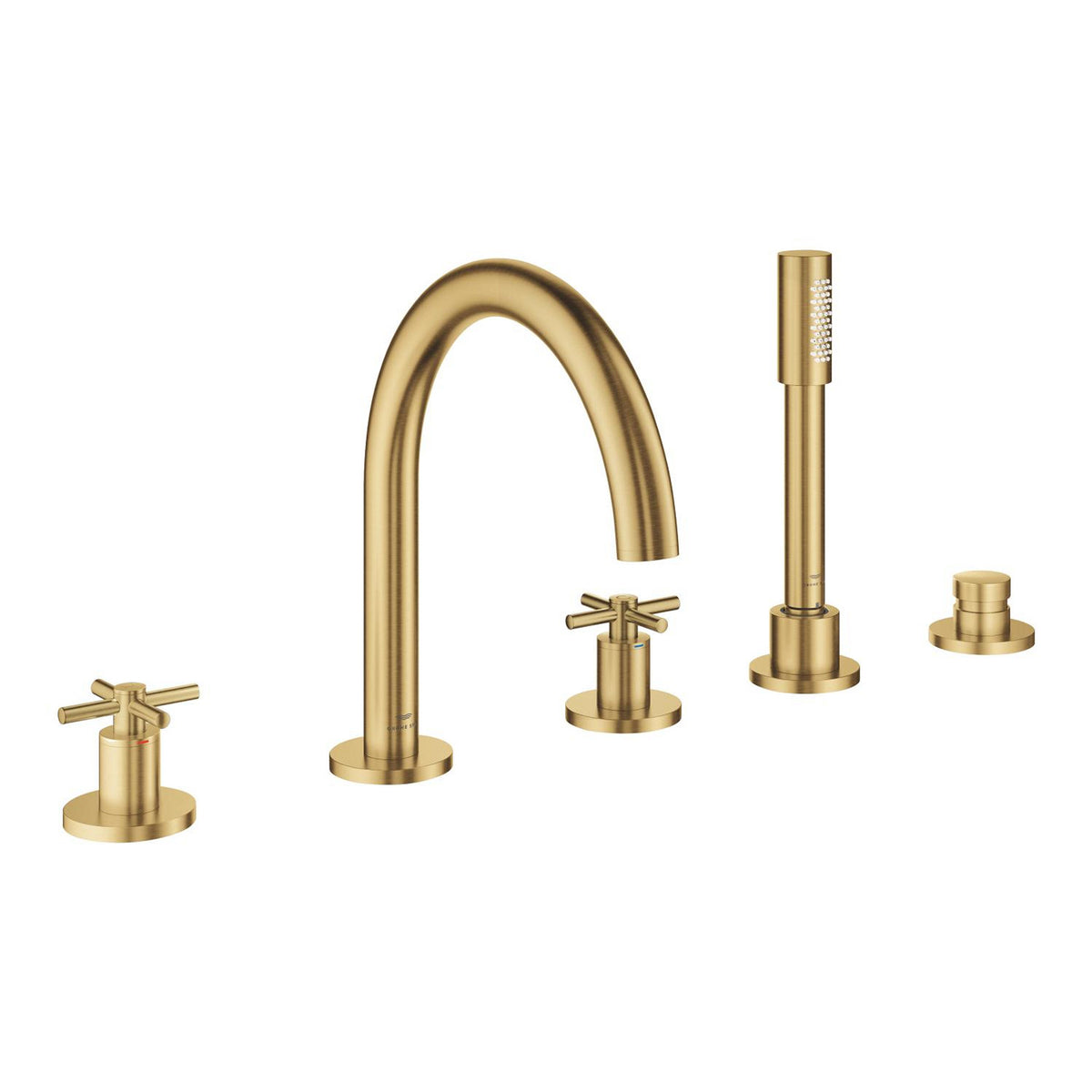 Grohe Atrio 5 Delikli Ankastre Küvet Bataryası (Sıva Üstü Grubu), Fırçalı Altın - Ürün Görseli