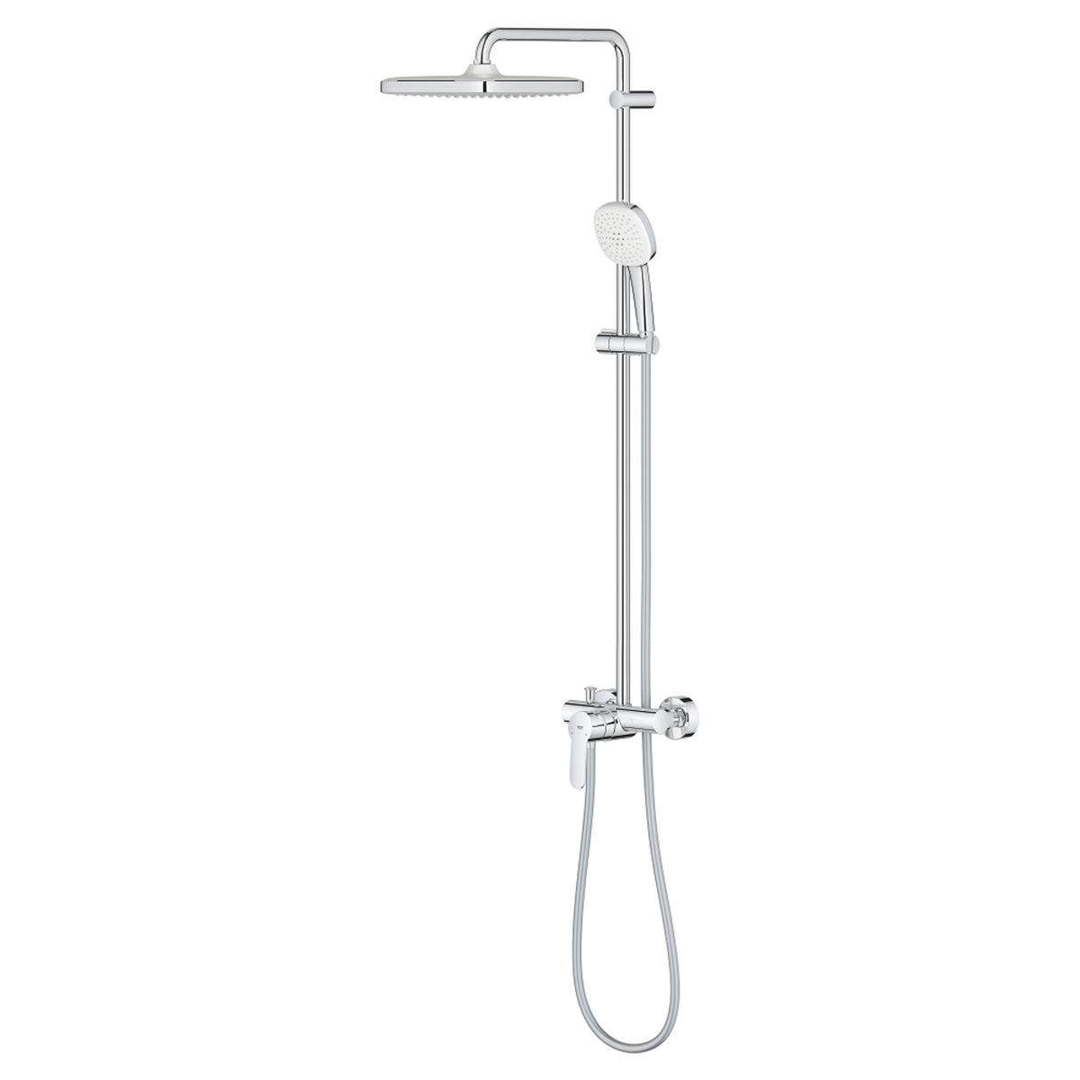 Grohe Tempesta System 250 Cube Kare Tepe Duşlu Duvara Monte Duş Bataryalı Duş Kolonu, Krom-Beyaz - Ürün Görseli