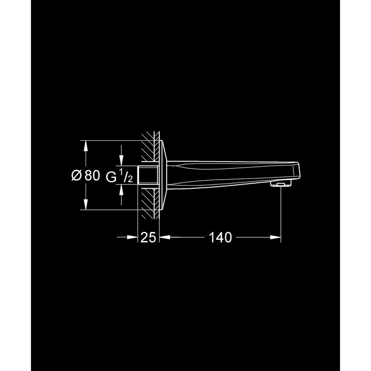 Grohe BauClassic Çıkış Ucu - Teknik Çizim