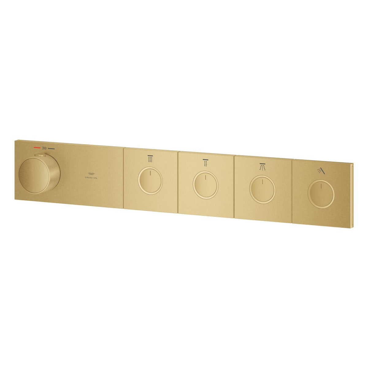 Grohe Grohtherm Aqua Tiles SmartControl Termostatik Ankastre Banyo Bataryası, 4 Çıkışlı, Fırçalı Altın (Sıva Üstü Grubu) - Ürün Görseli