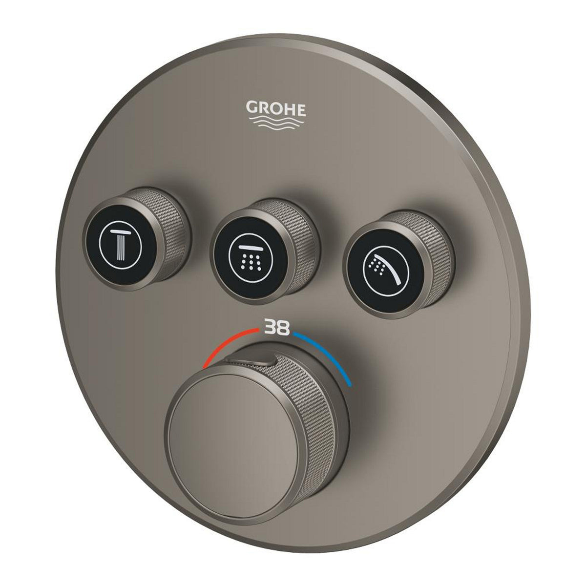 Grohe Grohtherm SmartControl Ankastre Termostatik Banyo/Duş Bataryası (Sıva Üstü Grubu), 3 Yollu, Saten Grafit - Ürün Görseli